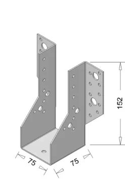 Houtverbinders|Houtverbinders > Geen Waelbers raveeldrager zwaar 75 x 152 mm zwart