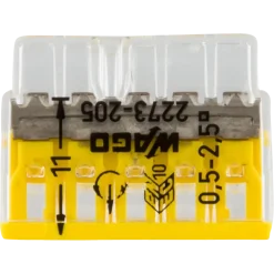 Lasklemmen En Verbindingsklemmen > Wago Lasklem 5-voudig compact 0,5-2,5mm² 2273-205 20 stuks