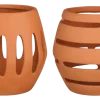 Windlicht terracotta - h18xø19 cm - per stuk