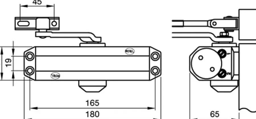 Deurdrangers|Deurdrangers > Yale Deurdranger 300-series 68 kg zilver