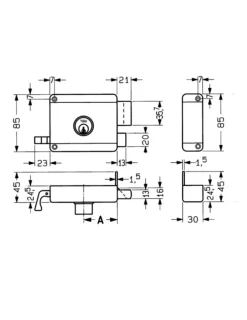 Deursloten|Cilinders > Yale Oplegslot met Buitencilinder Vast Grijs Gelakt 635-50mm
